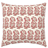 Sorbet: Coral Pink and Orange Block Printed Floral Canvas Pillow Cover: Available in 10 Sizes