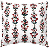 Spruce Berry Petunia Block Printed Canvas Pillow Cover: Available in 10 Sizes