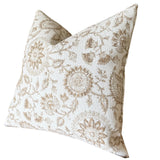 Indoor Outdoor Pillow Cover / Beige White Patio Pillow / Porch Pillow Cover / Outdoor 12x18 18x18 20x20 - Annabel Bleu