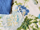 Sale: 24x24 Blue Hollyhocks Pillow Cover - Annabel Bleu