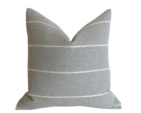 Light Grey Outdoor Pillow Cover / Stripe Outdoor Pillow cover / Gray Patio Pillow / Porch Pillow Cover / Outdoor 12x18 18x18 20x20