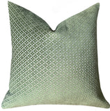 Sale: 20x20 Sage Green Diamond Velvet Pillow Cover