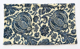 Sale: 12x21” Indigo Batik Floral Pillow Cover