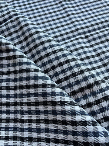 Sale: 1 yard of Black and Navy Plaid Upholstery Fabric / Performance Home Decor Fabric