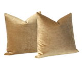 Antique Gold Pillow Cover / Gold Pillow Cover / Vintage Velvet Pillow / Solid Mustard Gold Cushion Cover