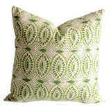 Olive or Aqua Batik Pillow Cover / Block Printed Pillow / Cotton Block Print Pillow Case / Olive Cushion Cover