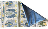 Sale: 9.5x19” Schumacher Blue and Yellow Embroidered Pillow Cover - Annabel Bleu