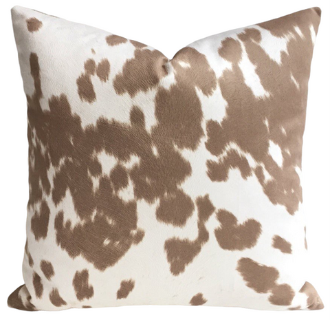 Faux Pony Hair Pillow / Brown Cream Decorative Pillow Cover 16x24 13x36 24x24 26x26 and more / Palomino Pony Pillow / Cream Accent Cushion