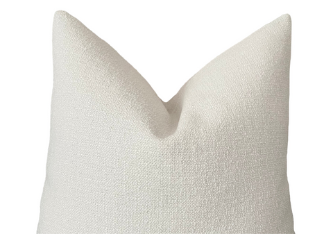 Sale: 16x24 Sugar White Woven Rectangular Pillow Cover - Annabel Bleu