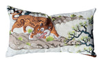 Prowl: Embroidered Tiger Pillow Cover / Japanese Decorative Pillow Cover / Chinoiserie Pillow Cover - Annabel Bleu