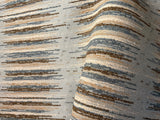 Sierra: Light Blue and Brown Jacquard Woven Outdoor Upholstery Fabric by the Yard / Mid Century Modern Fabric