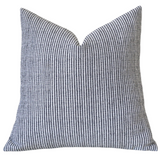 Sale: 24x24 Pillow Cover / Grey Hmong Pinstripe - Annabel Bleu
