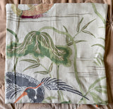 Sale: 14x14” Schumacher Lotus Garden Parchment Beige Pillow Cover - Annabel Bleu