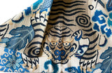 Sale: 12x21” Blue and Gray Tiger Floral Pillow Cover - Annabel Bleu