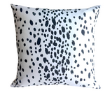 10 Sizes: Les Touches Linen Black & White Dalmatian ZIPPER Pillow Cover 18x18 20x20 24x24 26x26 White Pillow / Modern Dot Pillow Case