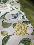 Sale: 24x24 Birds and Butterflies Floral Pillow Cover - Annabel Bleu