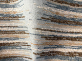 Sierra: Light Blue and Brown Jacquard Woven Outdoor Upholstery Fabric by the Yard / Mid Century Modern Fabric
