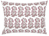 Shelly: Pale Pink and Celadon Block Printed Floral Canvas Pillow Cover: Available in 10 Sizes