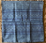 Sale: 22x22 Boho Blue Hmong Style Pillow Cover