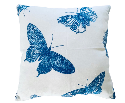 Schumacher Blue and White Butterfly Mini Pillow / Ringbearer Pillow