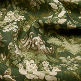 Schumacher Hound Meadow Fabric by the yard: Forest Green Hunting Toile