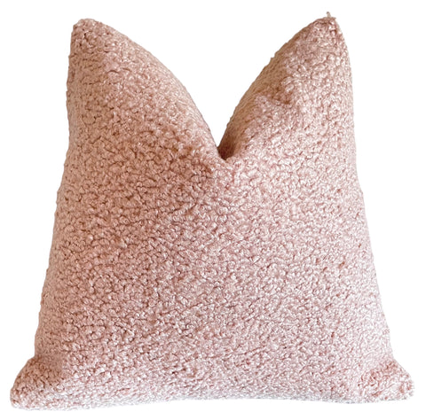 Blush Faux Sherpa Fur Pillow Cover / Pillow Case 16x16 / Fur 20x20 / Pink Fur 22x22 / Pink Pillow 24x24 / Soft Pillow 26x26 / Fur 14x36 / Fur Body Pillow