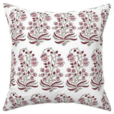 Shelly: Pale Pink and Celadon Block Printed Floral Canvas Pillow Cover: Available in 10 Sizes