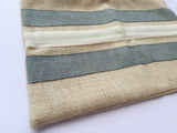Sale: Samuel and Sons Trimmed Striped 12x18” Seafoam and Light Beige Pillow Cover
