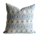 Designer Aqua Blue Pillow / Aqua Pillow / Blue Throw Pillow / Boho Decorative Pillows / Block Printed Pillow / Blue Cushion Cover