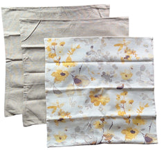 Sale: 22x22 Pillow Cover / Grey Yellow Abstract Floral / Grey Beige Linen Solid