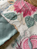 Sale: 24x24 Jacobean Floral Pillow Cover - Annabel Bleu