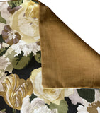 Sale: 22x22” Black and Gold Floral Pillow Cover