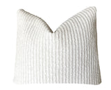 Indoor Outdoor Pillow Cover / Beige White Patio Pillow / Porch Pillow Cover / Outdoor 12x18 18x18 20x20 - Annabel Bleu