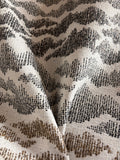 Sierra: Charcoal and Beige Jacquard Woven Outdoor Upholstery Fabric by the Yard / Mid Century Modern Fabric