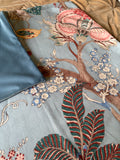 Sale: 24x24 Jacobean Floral Pillow Cover - Annabel Bleu