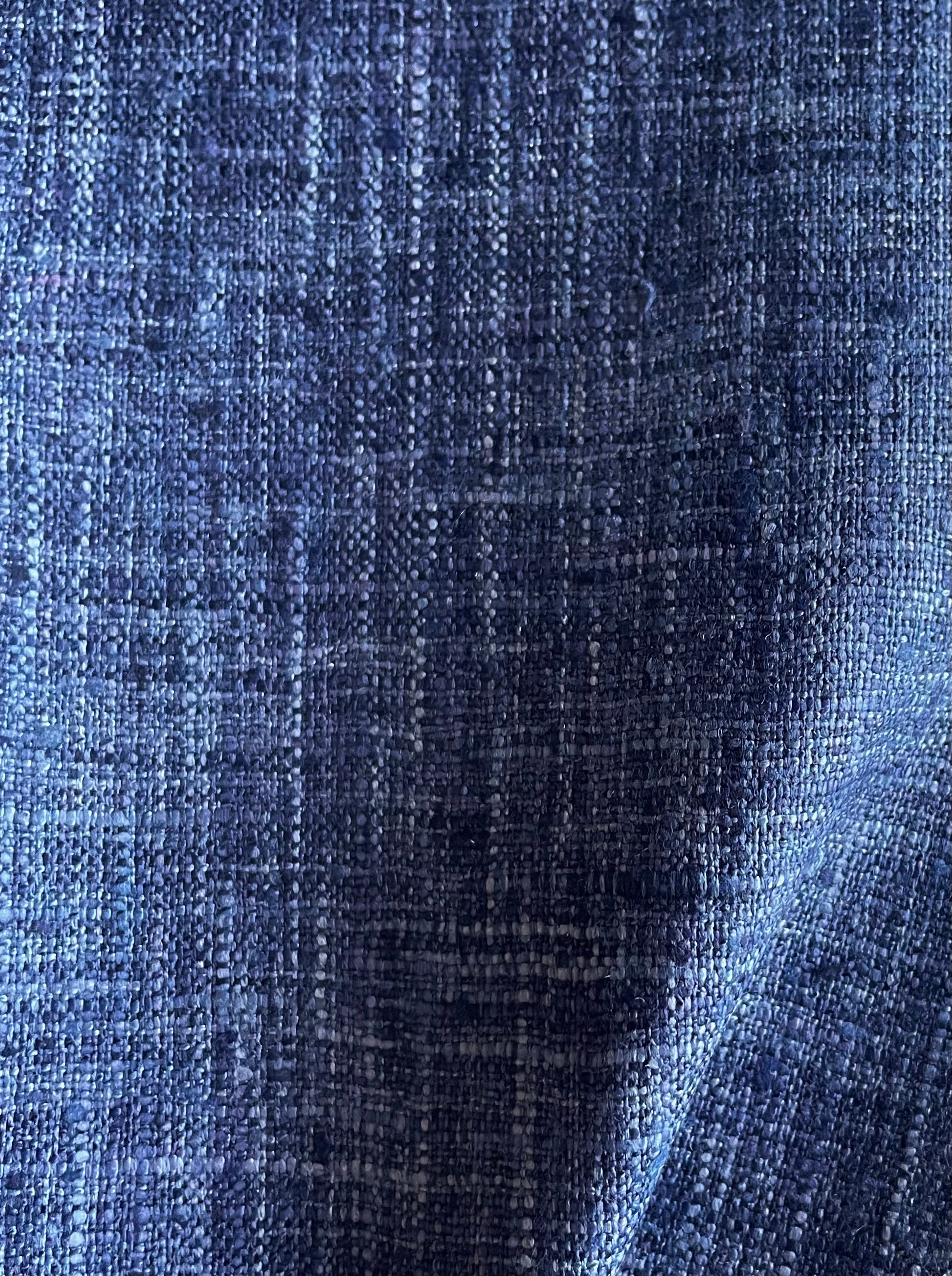 8 yards Indigo Woven Upholstery fabric by the yard / Thick Indigo