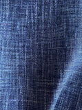 8 yards Indigo Woven Upholstery fabric by the yard / Thick Indigo Home Decor Fabric