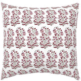 Shelly: Pale Pink and Celadon Block Printed Floral Canvas Pillow Cover: Available in 10 Sizes