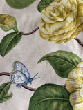 Sale: 24x24 Birds and Butterflies Floral Pillow Cover - Annabel Bleu