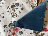 Sale: Set of Two Pillow Covers, Blue and Pink Vintage Florals - Annabel Bleu