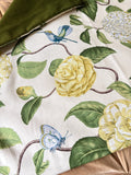 Sale: 24x24 Birds and Butterflies Floral Pillow Cover - Annabel Bleu