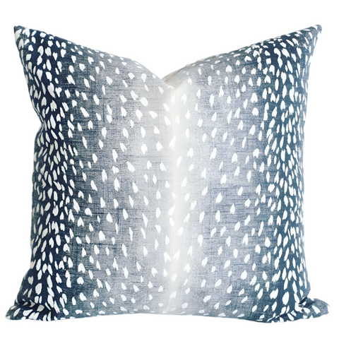 Navy Blue or Beige Ombré Fawn Pillow Cover / Available in 10 Sizes