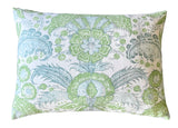 16x24 Light Green & Blue Schumacher Calicut Pillow Cover - Annabel Bleu