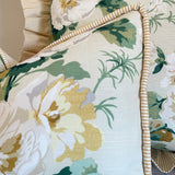 Camilla Pillow Cover in Yellow & Green / English Floral Pillow / Available in 10 Sizes - Annabel Bleu