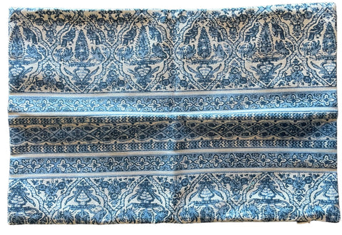 Sale: Reversible Blue Block Print Pillow Cover 12x18”