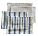 Sale: 16x24” Striped and Woven Pillow Covers - Annabel Bleu