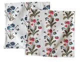 Sale: Set of Two Pillow Covers, Blue and Pink Vintage Florals - Annabel Bleu