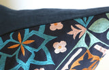 Osborne & Little Embroidered Navy Pillow Cover: 16x24 - Annabel Bleu