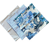 Sale: Blue 18x18 Pillow Covers / Chiang Mai / Calico / Linen - Annabel Bleu