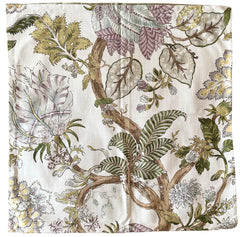 Sale: 24x24 Green and Lavender Floral Pillow Cover